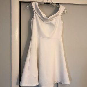 Lulus off the shoulder white skater dress